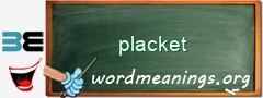 WordMeaning blackboard for placket
